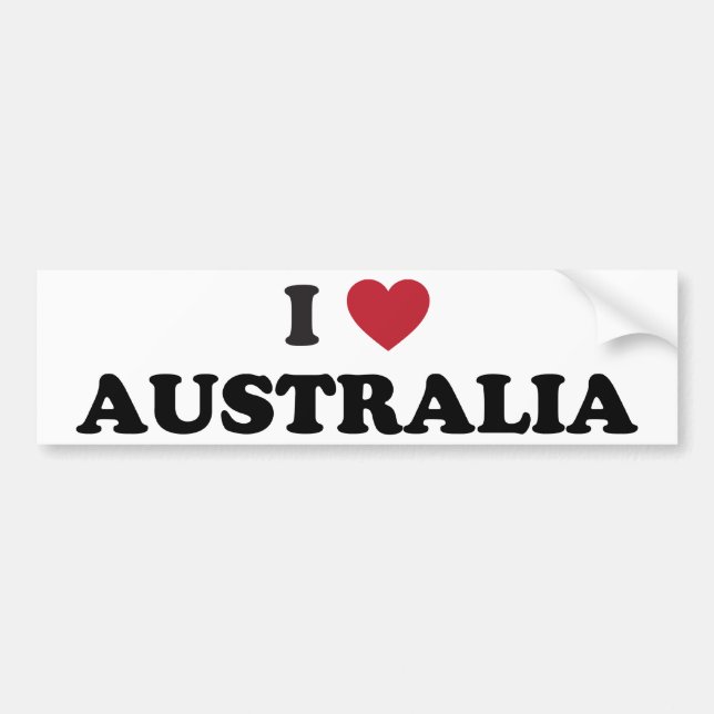 Adesivo Para Carro Eu amo Austrália (Frente)