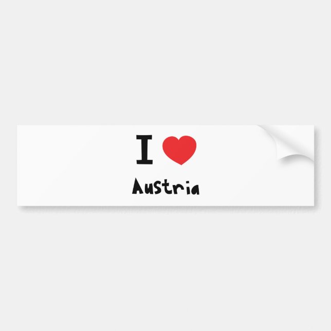 Adesivo Para Carro Eu amo Áustria (Frente)