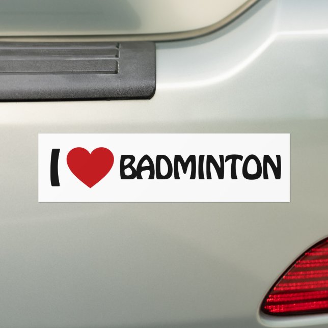 Adesivo Para Carro Eu amo Badminton (No carro)