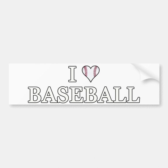 Adesivo Para Carro Eu Amo Baseball (Frente)