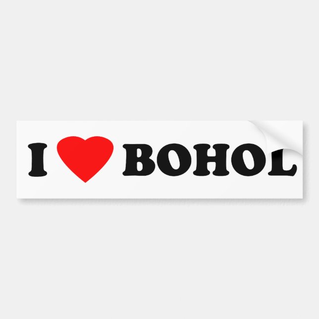 Adesivo Para Carro Eu amo Bohol (Frente)