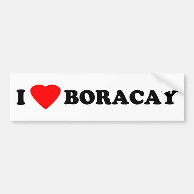 Adesivo Para Carro Eu amo Boracay (Frente)
