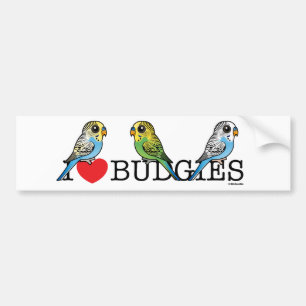 Adesivo Para Carro Eu amo Budgies
