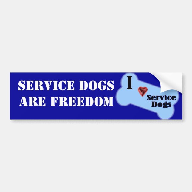 Adesivo Para Carro Eu amo cães do serviço (Frente)