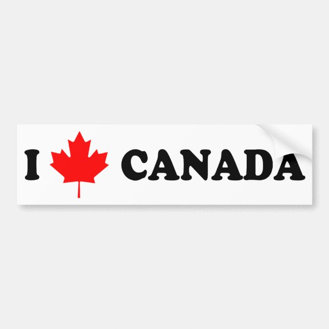 Adesivo Para Carro Eu amo Canadá (Frente)