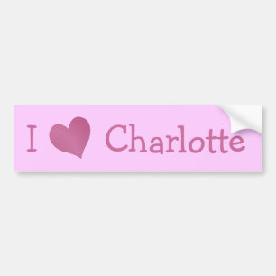 Adesivo Para Carro Eu Amo Charlotte