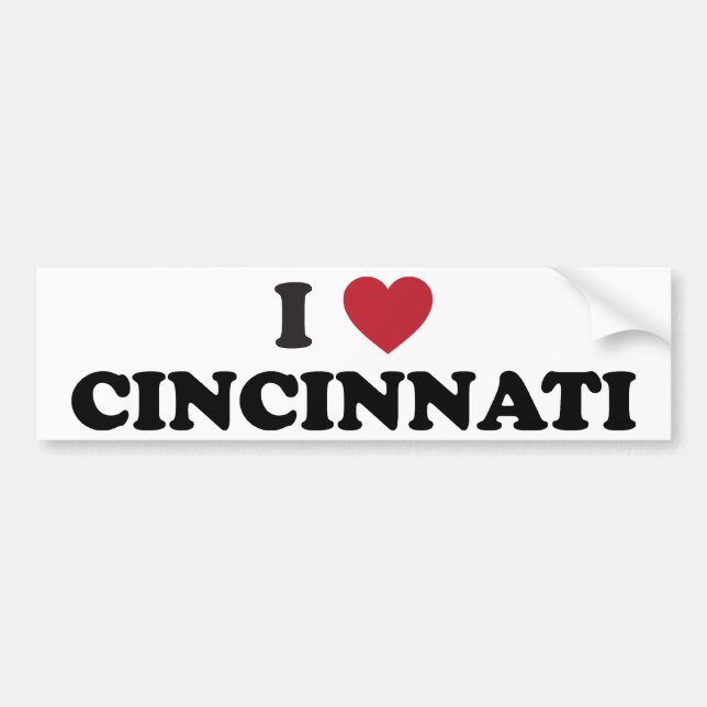 Adesivo Para Carro Eu amo Cincinnati Ohio (Frente)