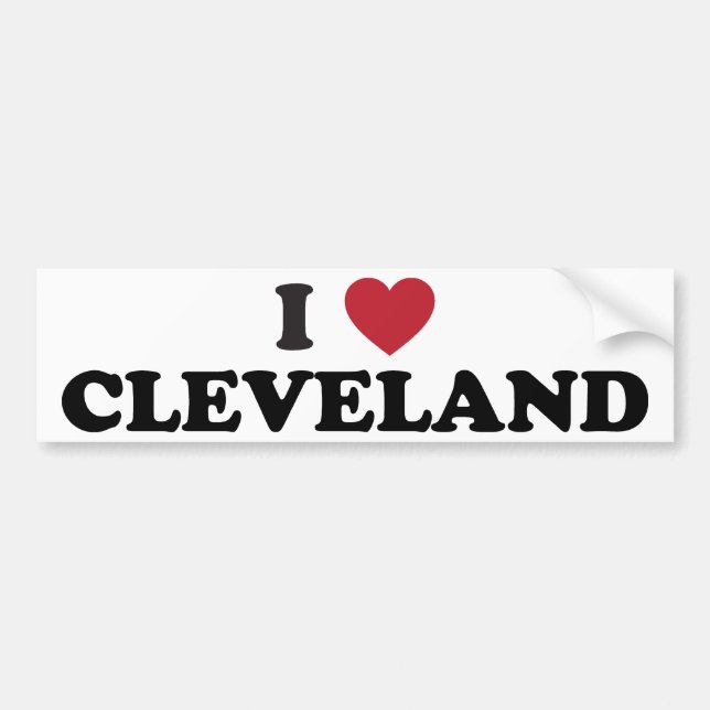 Adesivo Para Carro Eu amo Cleveland Ohio (Frente)