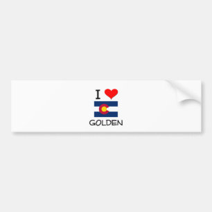 Adesivo Para Carro Eu amo Colorado DOURADO