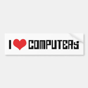 Adesivo Para Carro Eu Amo Computadores Coração - Amante de Eletrônica