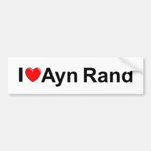 Adesivo Para Carro Eu amo (coração) Ayn Rand