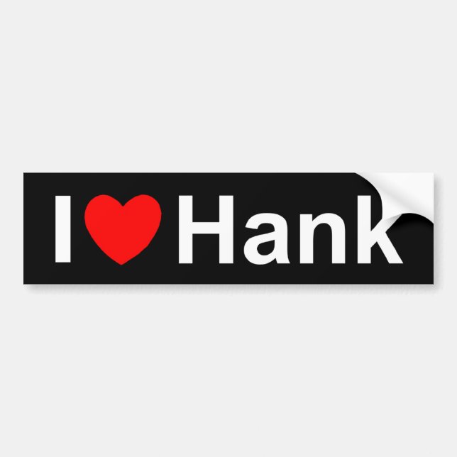 Adesivo Para Carro Eu amo (coração) Hank (Frente)