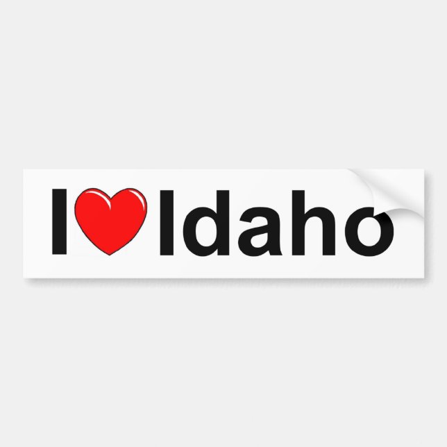 Adesivo Para Carro Eu amo (coração) Idaho (Frente)