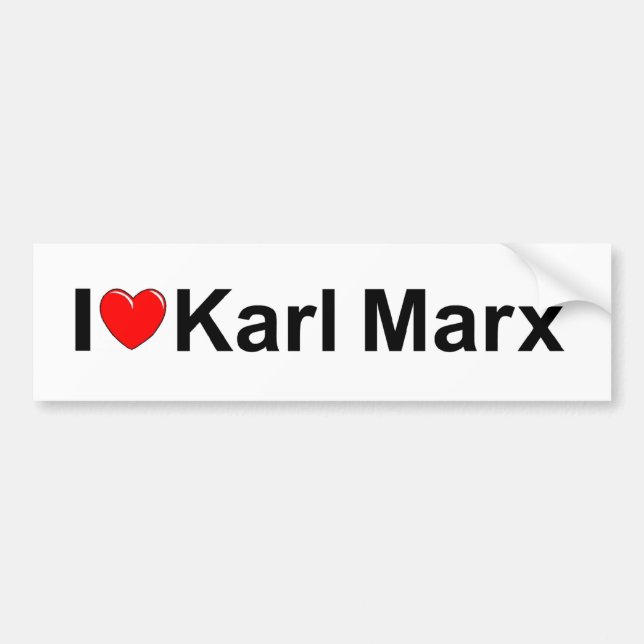 Adesivo Para Carro Eu amo (coração) Karl Marx (Frente)