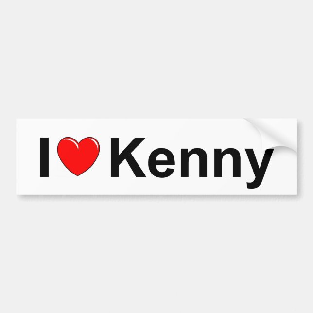 Adesivo Para Carro Eu amo (coração) Kenny (Frente)
