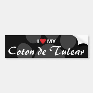Adesivo Para Carro Eu amo (coração) meu algodão de Tulear