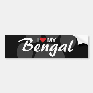 Adesivo Para Carro Eu amo (coração) meu Bengal