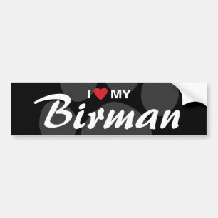 Adesivo Para Carro Eu amo (coração) meu Birman