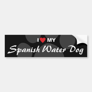 Adesivo Para Carro Eu amo (coração) meu cão de água espanhol