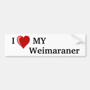 Adesivo Para Carro Eu amo (coração) meu cão de Weimaraner