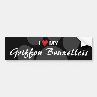 Adesivo Para Carro Eu amo (coração) meu Griffon Bruxelense