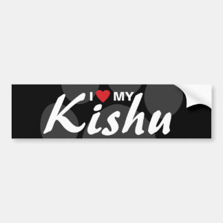 Adesivo Para Carro Eu amo (coração) meu Kishu