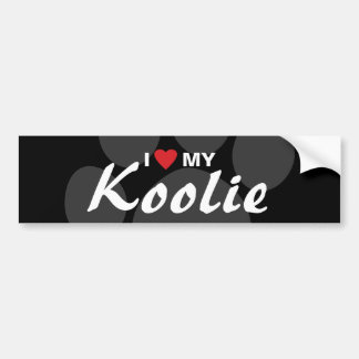 Adesivo Para Carro Eu amo (coração) meu Koolie