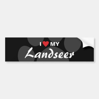 Adesivo Para Carro Eu amo (coração) meu Landseer