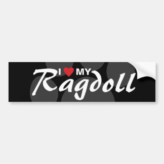 Adesivo Para Carro Eu amo (coração) meu Ragdoll
