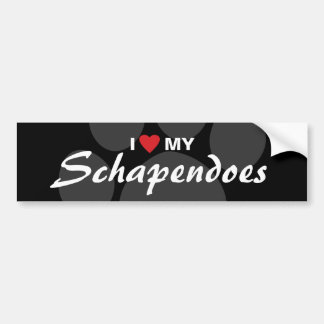 Adesivo Para Carro Eu amo (coração) meu Schapendoes