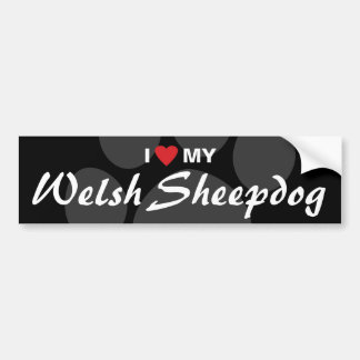 Adesivo Para Carro Eu amo (coração) meu Sheepdog de Galês