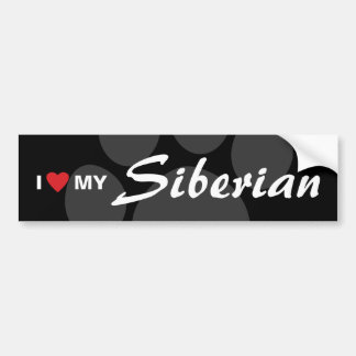 Adesivo Para Carro Eu amo (coração) meu Siberian