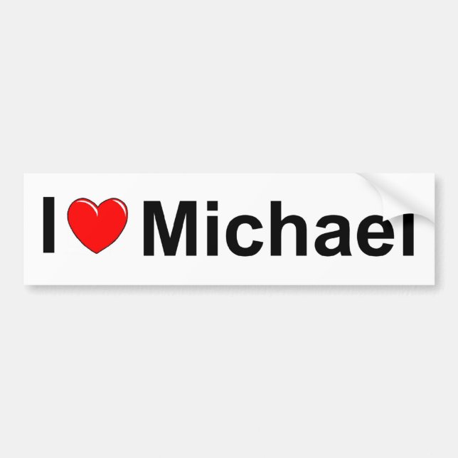 Adesivo Para Carro Eu amo (coração) Michael (Frente)