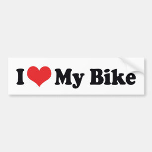 Adesivo Para Carro Eu Amo Coração Minha Bicicleta - Amante De Bicicle