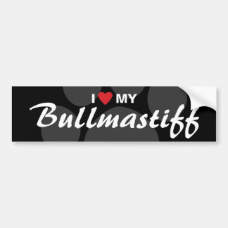 Adesivo Para Carro Eu amo (coração) minha raça de Bullmastiff