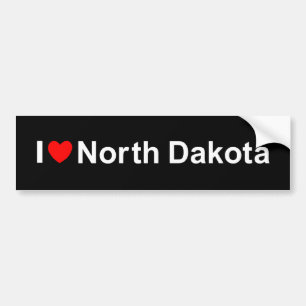 Adesivo Para Carro Eu amo (coração) North Dakota
