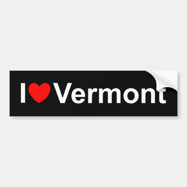 Adesivo Para Carro Eu amo (coração) Vermont (Frente)