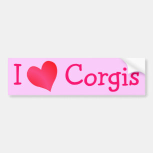 Adesivo Para Carro Eu Amo Corgis