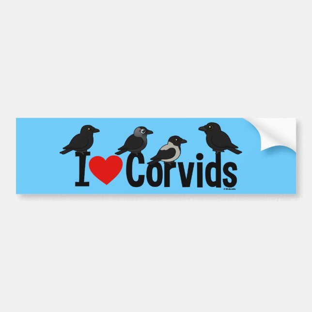 Adesivo Para Carro Eu amo Corvids (Frente)