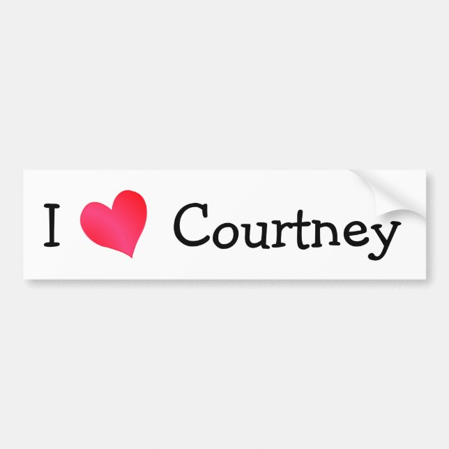 Adesivo Para Carro Eu Amo Courtney (Frente)
