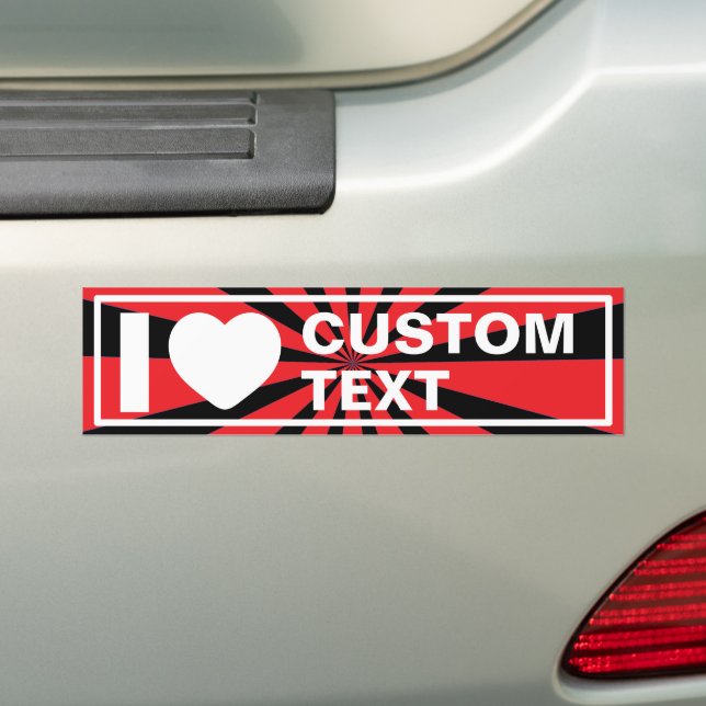 Adesivo Para Carro Eu Amo Custom Retro (No carro)