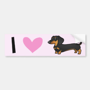 Adesivo Para Carro Eu amo Dachshunds (alise o casaco)