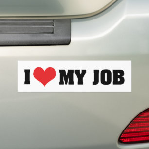 Adesivo Para Carro Eu Amo de Coração Meu Trabalho