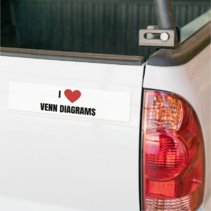 Adesivo Para Carro Eu Amo Diagramas de Venn