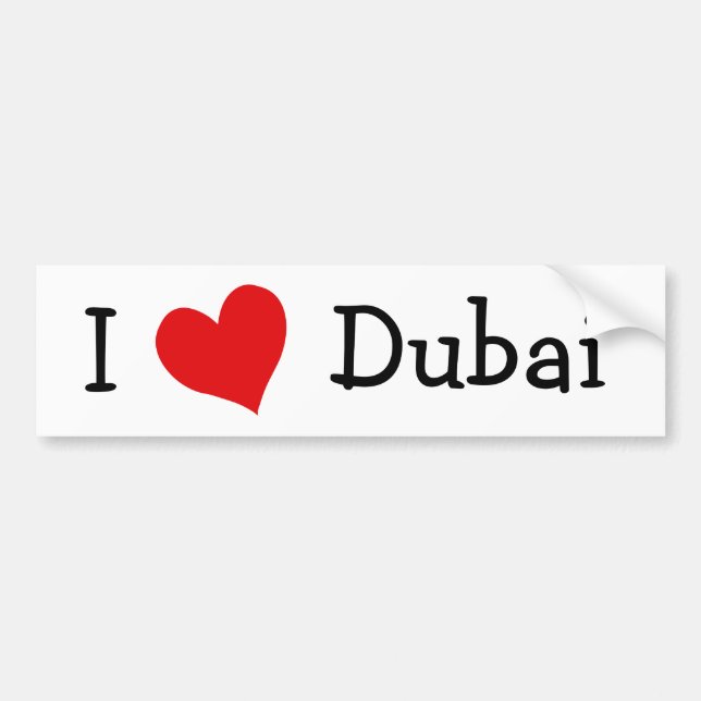 Adesivo Para Carro Eu Amo Dubai (Frente)