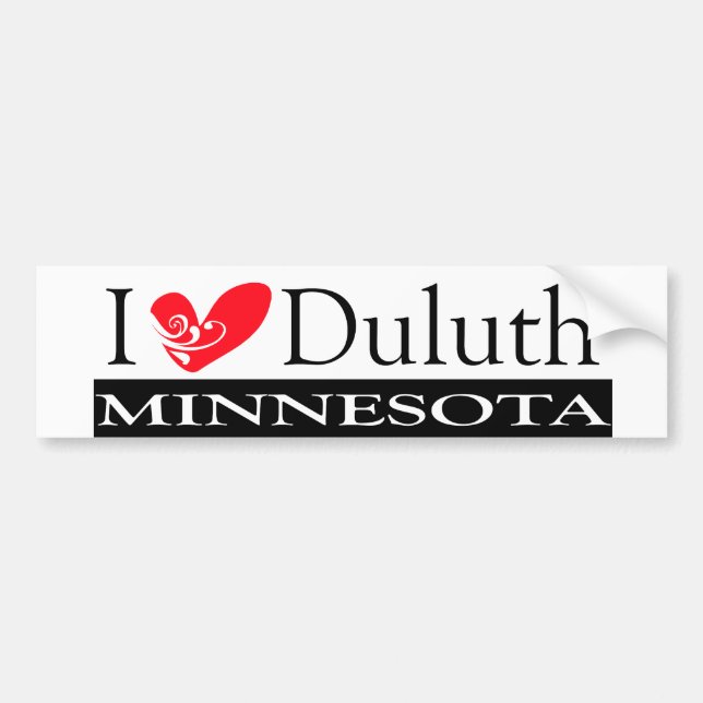 Adesivo Para Carro Eu Amo Duluth Minnesota (Frente)