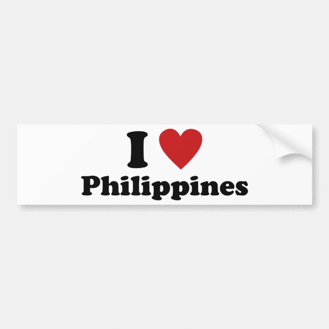 Adesivo Para Carro Eu amo Filipinas (Frente)