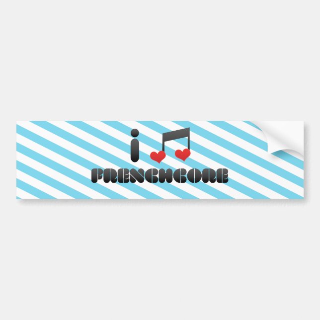 Adesivo Para Carro Eu amo Frenchcore (Frente)