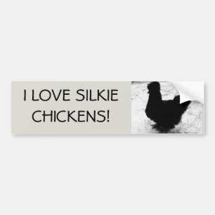 Adesivo Para Carro Eu amo galinhas do silkie