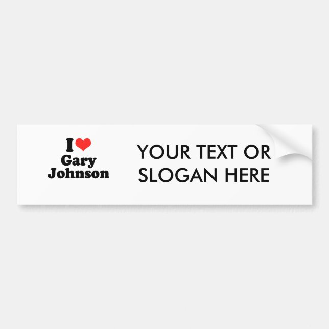 Adesivo Para Carro Eu amo Gary Johnson (Frente)